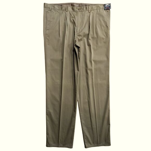 Paul & Shark Yachting Summer Chinos Cotton Pleated Trouser Khaki Tan Mens 44 NWT - Picture 1 of 7